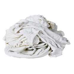 A&B Wiper Supply Recycled T-Shirt Rags, #10, White