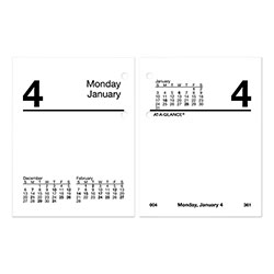 At-A-Glance Compact Desk Calendar Refill, 3 x 3.75, White, 2022