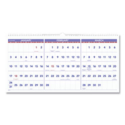 At-A-Glance Deluxe Three-Month Reference Wall Calendar, Horizontal Orientation, 24 x 12, White Sheets, 15-Month (Dec-Feb): 2022 to 2024
