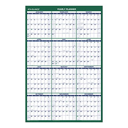 At-A-Glance Vertical Erasable Wall Planner, 24 x 36, White/Green Sheets, 12-Month (Jan to Dec): 2023