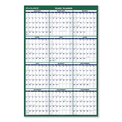 At-A-Glance Vertical Erasable Wall Planner, 32 x 48, White/Green Sheets, 12-Month (Jan to Dec): 2023