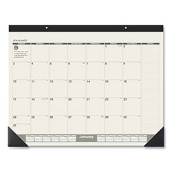 At-A-Glance Recycled Monthly Desk Pad, 22 x 17, Sand/Green Sheets, Black Binding, Black Corners, 12-Month (Jan to Dec): 2023