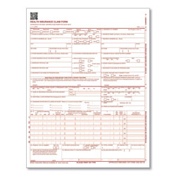 Adam CMS Health Insurance Claim Form, One-Part, 8.5 x 11, 100 Forms