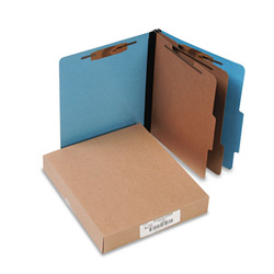 Acco ColorLife PRESSTEX Classification Folders, 2 Dividers, Letter Size, Light Blue, 10/Box