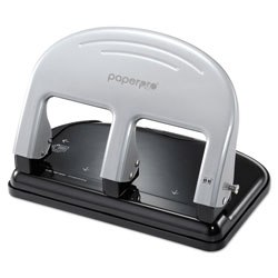 Accentra EZ Squeeze Three-Hole Punch, 40-Sheet Capacity, Black/Silver