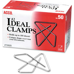 Acco Small Butterfly Paper Clips, No. 2, 50 Clips, 3BX/PK, SR