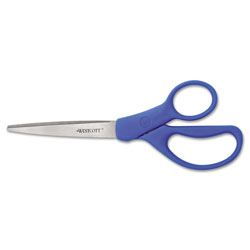 Westcott® Preferred Line Stainless Steel Scissors, 8 in Long, 3.5 in Cut Length, Blue Straight Handles, 2/Pack