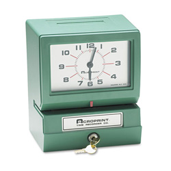 Acroprint Time Recorder Time Recorder 012070400 Model 150 Analog Automatic Print Time Clock With Date/1-12 Hours/Minutes