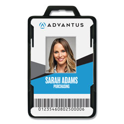 Advantus Secure-Two Card RFID Blocking Badge, 3.68 x 2.38, Black, 20/Pack (AVT76417)