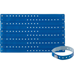 Advantus Wristbands, Vinyl, 3/5 inWx9-3/4 inLx1/50 inH, 100/PK, Blue