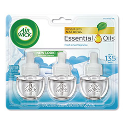 Air Wick Scented Oil Refill, Warming - Fresh Linen, 0.67 oz, 3/Pack, 6 Packs/Carton
