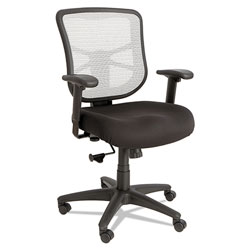 Alera Elusion Series Mesh Mid-Back Swivel/Tilt Chair, Supports up to 275 lbs., Black Seat/White Back, Black Base