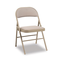 Alera Steel Folding Chair, Tan Seat/Tan Back, Tan Base, 4/Carton