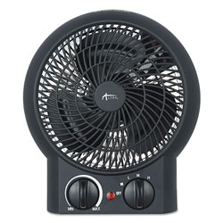 Alera Heater Fan, 8 1/4 in x 4 3/8 in x 9 3/8 in, Black