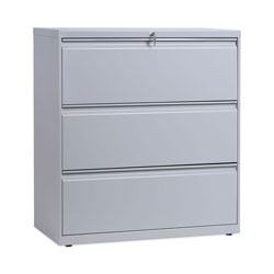 Alera Lateral File, 3 Legal/Letter/A4/A5-Size File Drawers, Light Gray, 36 in x 18 in x 39.5 in