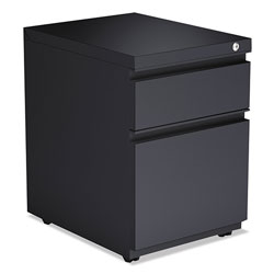 Alera 2-Drawer Metal Pedestal Box File with Full Length Pull, 14.96w x 19.29d x 21.65h, Charcoal