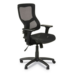 Alera Elusion II Series Suspension Mesh Mid-Back Synchro with Seat Slide Chair, Up to 275 lbs, Black Seat/Back, Black Base