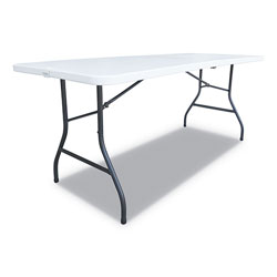 Alera Fold-in-Half Resin Folding Table, 72w x 29.63d x 29.25h, White (ALEFR72H)