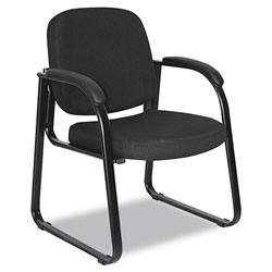 Alera Genaro Series Half-Back Sled Base Guest Chair, 24.63" x 26.63" x 34", Black Seat/Black Back, Black Base (ALERL43C11)