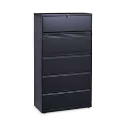 Alera Lateral File, 5 Legal/Letter/A4/A5-Size File Drawers, Charcoal, 36 in x 18 in x 64.25 in