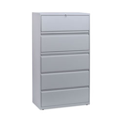 Alera Lateral File, 5 Legal/Letter/A4/A5-Size File Drawers, Light Gray, 36 in x 18 in x 64.25 in