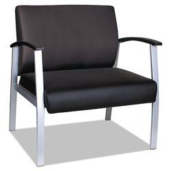 Alera metaLounge Series Bariatric Guest Chair, 30.51'' x 26.96'' x 33.46'', Black Seat/Black Back, Silver Base