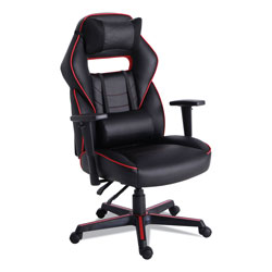 Alera Racing Style Ergonomic Gaming Chair, Supports 275 lb, 15.91 in to 19.8 in Seat Height, Black/Red Trim Seat/Back, Black/Red Base