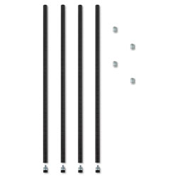 Alera Stackable Posts For Wire Shelving, 36  inHigh, Black, 4/Pack
