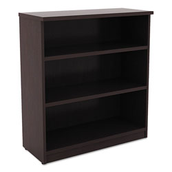 Alera Valencia Series Bookcase, Three-Shelf, 31 3/4w x 14d x 39 3/8h, Espresso