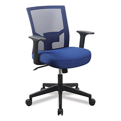 Alera Workspace by Alera Mesh Back Fabric Task Chair, Supports Up to 275 lb, 17.32 in to 21.1 in Seat Height, Navy Seat, Navy Back