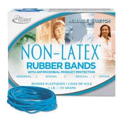 Alliance Rubber Antimicrobial Non-Latex Rubber Bands, Size 33, 0.04 in Gauge, Cyan Blue, 4 oz Box, 180/Box