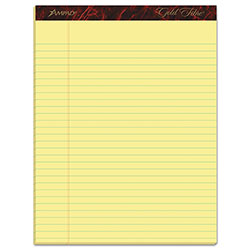 Ampad Gold Fibre Writing Pads, Wide/Legal Rule, 8.5 x 11.75, Canary, 50 Sheets, Dozen