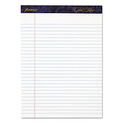 Ampad Gold Fibre Writing Pads, Wide/Legal Rule, 8.5 x 11.75, White, 50 Sheets, 4/Pack