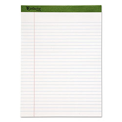 Ampad Earthwise by Ampad Recycled Writing Pad, Wide/Legal Rule, Politex Green Headband, 50 White 8.5 x 11.75 Sheets, Dozen