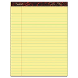 Ampad Gold Fibre Quality Writing Pads, Narrow Rule, 50 Canary-Yellow 8.5 x 11.75 Sheets, Dozen (AMP20022)