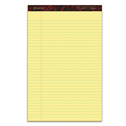 Ampad Gold Fibre Quality Writing Pads, Wide/Legal Rule, 50 Canary-Yellow 8.5 x 14 Sheets, Dozen (AMP20030)