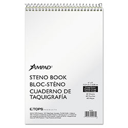 Ampad Steno Pads, Gregg Rule, Tan Cover, 60 Green-Tint 6 x 9 Sheets (AMP25270)
