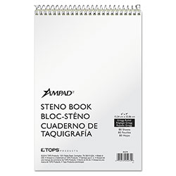 Ampad Steno Pads, Gregg Rule, Tan Cover, 80 Green-Tint 6 x 9 Sheets (AMP25274)