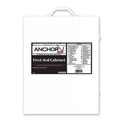 Anchor 3 Shelf First Aid Cabinet, 150 Person, Metal Case, Includes 800 Pieces