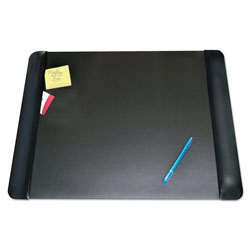 Artistic Office Products Executive Desk Pad with Antimicrobial Protection, Leather-Like Side Panels, 24 x 19, Black