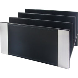 Artistic Office Products Architect Line, Letter Sorter, Two-Tone, Leather-Like, BK/AL