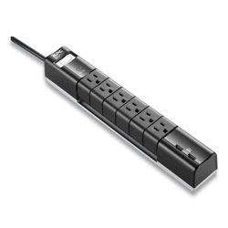 APC Essential SurgeArrest Surge Protector, 6 AC/2 USB Outlets, 6 ft Cord, 1080 J, Black