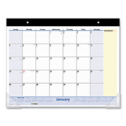 At-A-Glance QuickNotes Desk Pad, 22 x 17, White/Blue/Yellow Sheets, Black Binding, Clear Corners, 13-Month (Jan to Jan): 2024 to 2025