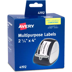 Avery Labels, F/Name Badges, Thermal, 2-1/4 inX1-1/4 in , 250/Bx, We