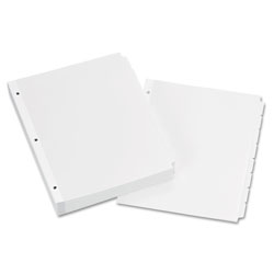 Avery Write & Erase Plain-Tab Paper Dividers, 8-Tab, Letter, White, 24 Sets