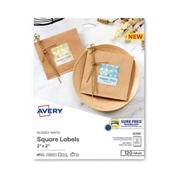 Avery Laser/Inkjet Media Labels, Inkjet/Laser Printers, 2 x 2, White, 12 Labels/Sheet, 10 Sheets/Pack