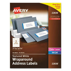 Avery Rectangle Print-to-the-Edge Labels, 7 17/20 x 1 3/4, White, 50/Pack