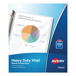 Avery Top-Load Vinyl Sheet Protectors, Heavy Gauge, Letter, Clear, 100/Box