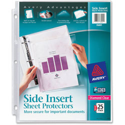 Avery Diamond Clear Side Insert Sheet Protectors, Acid Free, Pack of 25