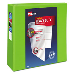 Avery Heavy-Duty View Binder with DuraHinge and Locking One Touch EZD Rings, 3 Rings, 4 in Capacity, 11 x 8.5, Chartreuse